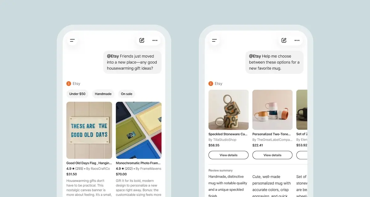 Etsy 於 ChatGPT 推出原生應用程式，持續推動 AI 佈局
